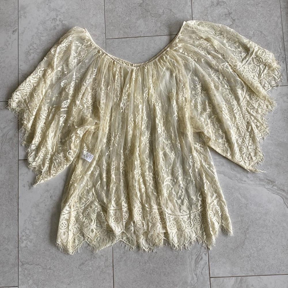 L* Space Lace Boho Cream Coverup